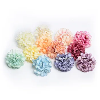 

100pcs Artificial Silk hydrangea Flowers Heads Fake Camellia As DIY Craft Supplies Of Wreath Wedding Decoration flores