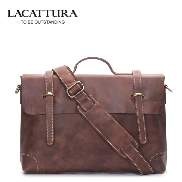 Lacattura Men S Bags Genuine Leather Handbags Vintage Handbag Lacattura Men S Bags Genuine Leather Handbags Vintage Handbag Briefcases Cow Shoulder Bag Male Business Messenger