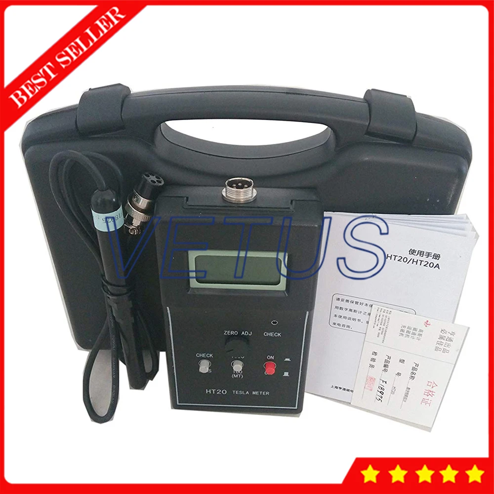 

HT-20 Portable Gauss Meter Tesla Meter with 0~200~2000mT Measurement Range Digital Magnetic Field Tester Gaussmeter Teslameter