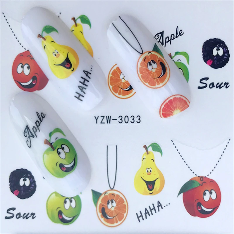 

FWC Summer Fruit Strawberry / Watermelon / Sydney / Orange / Apple Designs Nail Water Decals Ar Transfer Stickers Decoration DIY