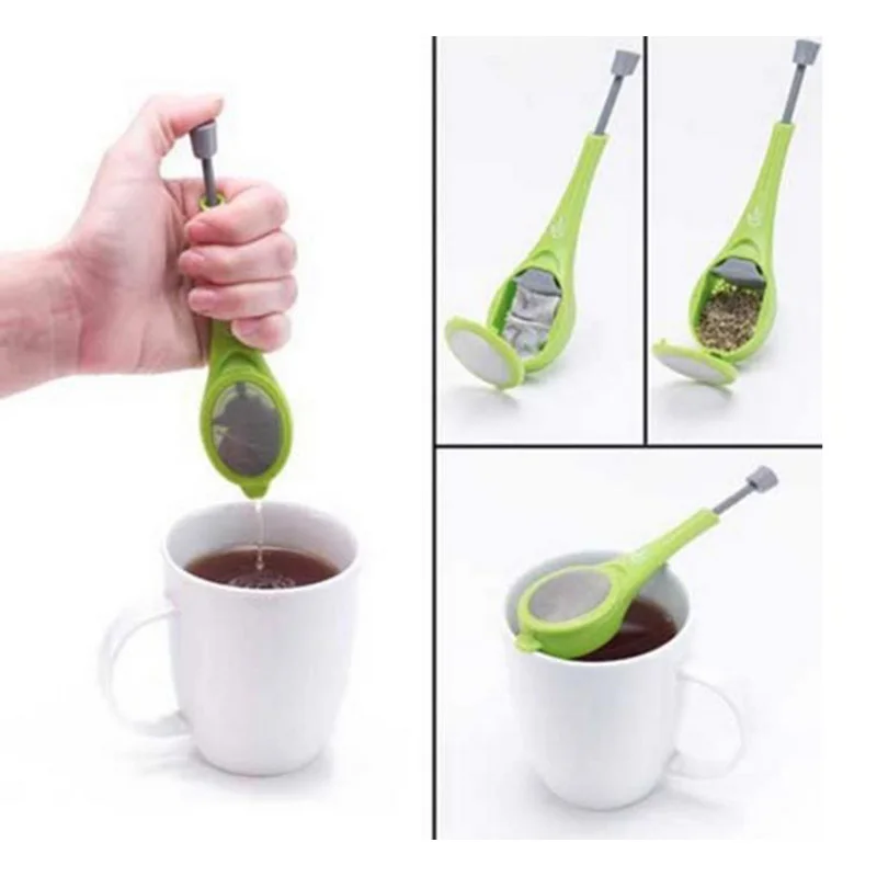 

Tea Infuser 1 Pc Built-in Plunger Healthy Intense Flavor Reusable Plastic Tea&Coffee Strainer Measure Swirl Steep Tea Bags