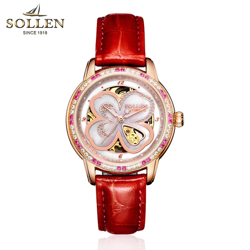 SOLLEN brand Women Flowers font b Watch b font 2017 New font b Ladies b font