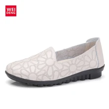 WeiDeng/женская повседневная обувь на плоской подошве из натуральной кожи; Мокасины с вышивкой; Saoatos Femininos; модная обувь; Saoatilhas Femininos