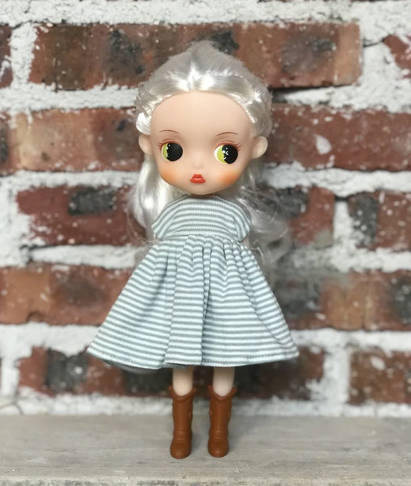 [HL006] Новинка Neoblythe Кукольное платье# вязаное платье в полоску подходит для Blyth Azone Licca OB24 Holala кукольные наряды