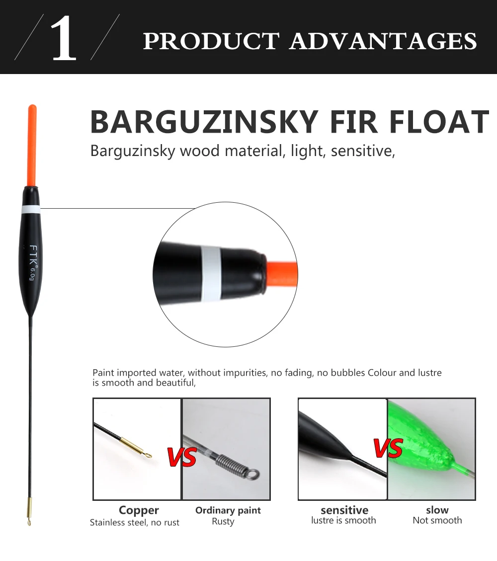 Рыболовный поплавок Баргузинский ель поплавки 5 шт./лот Длина 20 см-21,5 см флоат-2/3/4/6 г влейте Цвет приманки для ловли карпа