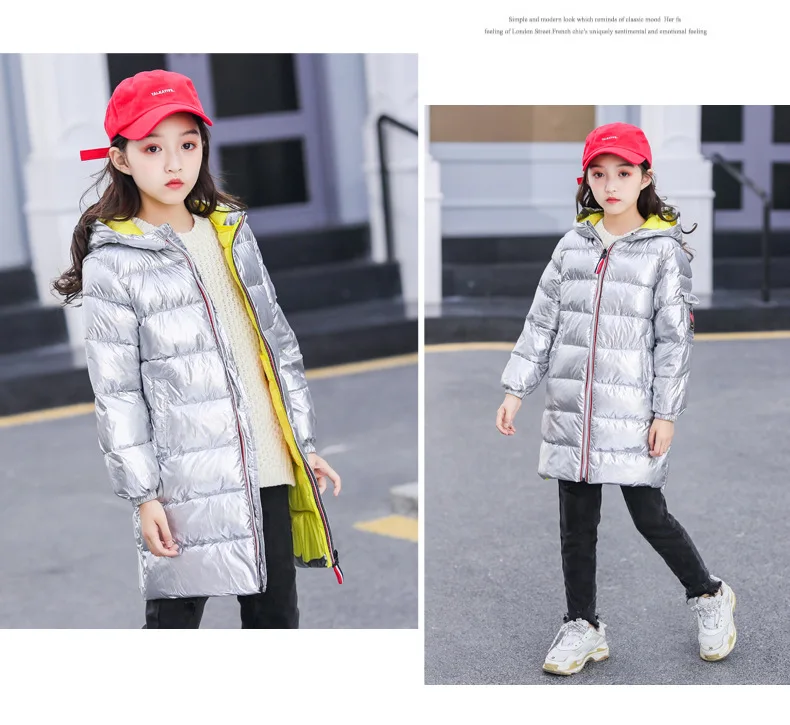 Новое Детское длинное стеганое зимнее пальто для девочек детское зимнее пальто детское теплое утепленное пуховое пальто с капюшоном