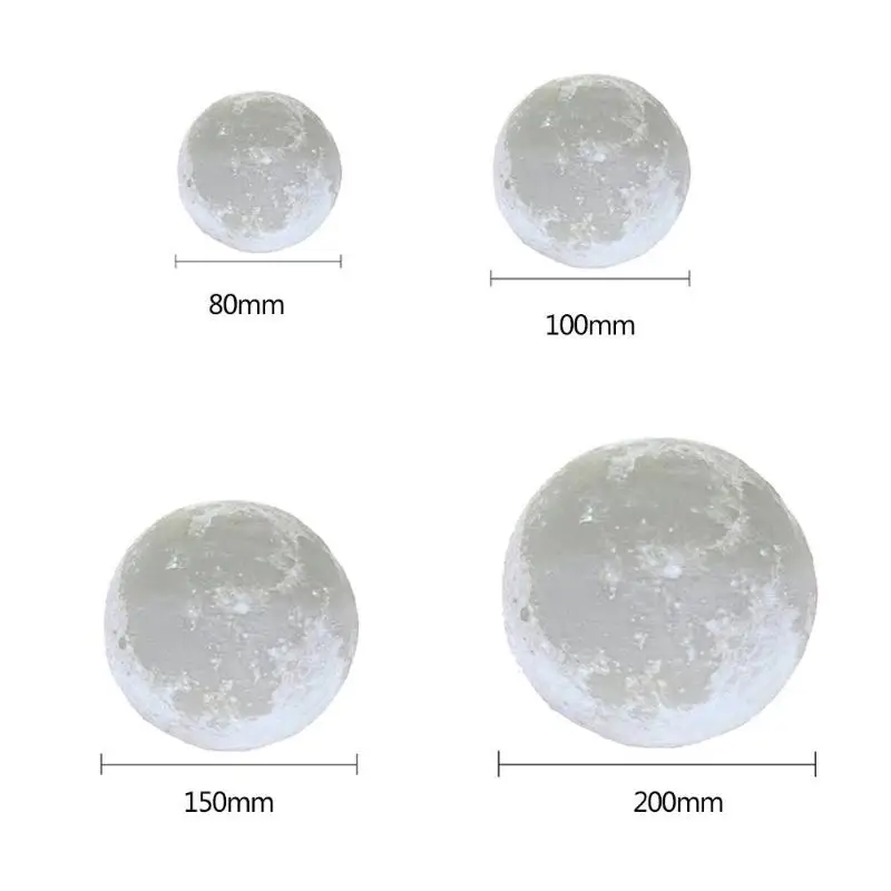 2/16 Цвета челнока 3D печать Луны лампы Красочный изменить сенсорный USB светодиодный ночной Светильник домашний декор креативный подарок 80 см, высота каблука 10 см, каблук 15 см, 20 см