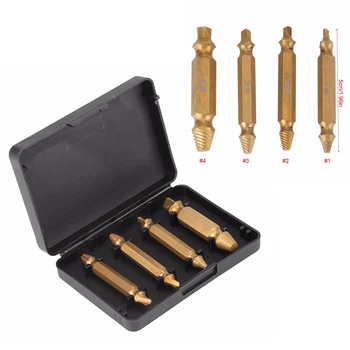 

4PCS Titanium Plating High Speed Steel S2 Double Head BreakageScrew Extractor Dismantling Tools Screwdriver Brand new