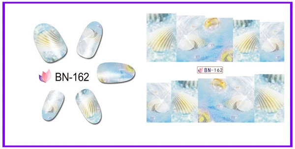UPRETTEGO 12 упаковок/lot дизайн ногтей Красота воды Наклейка ползунок наклейки на ногти морской под морские раковины со звездами в виде рыбьей чешуи BN157-168