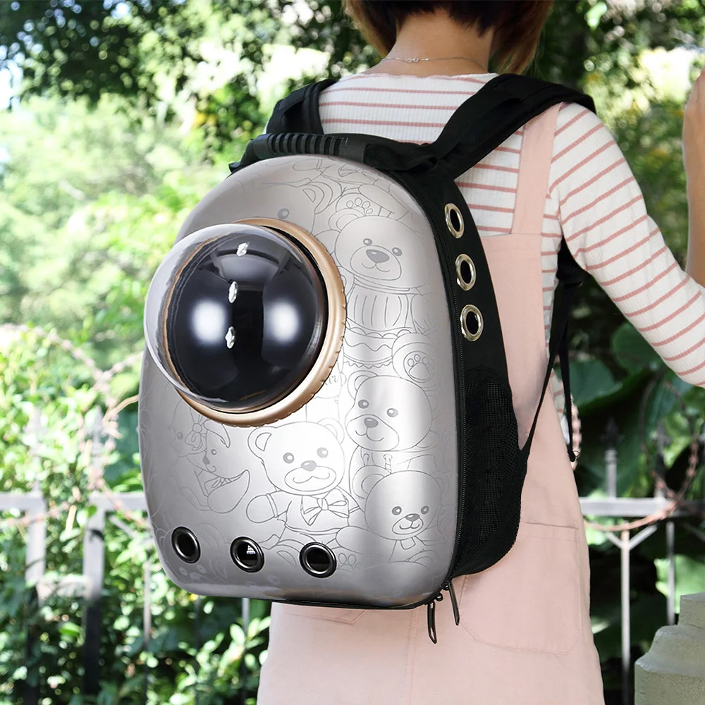 DREAMSOULE Pet Cat Outdoor Space Capsule Shoulder Bag Puppy Cat Outside Breathable Capsule Backpack House Pet Cats Bags