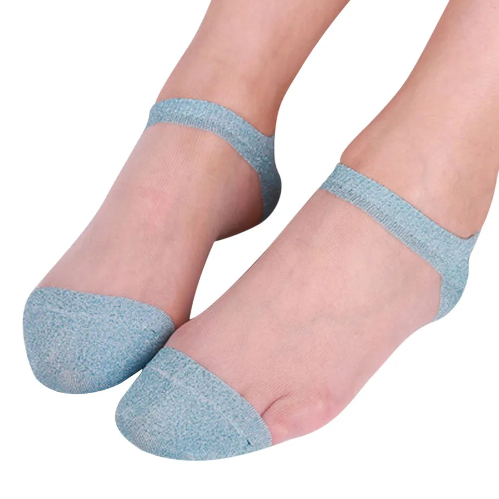 Летние женские прозрачные шелковистые блестящие прозрачные короткие тонкие прозрачные носки эластичные короткие износостойкие нижние B