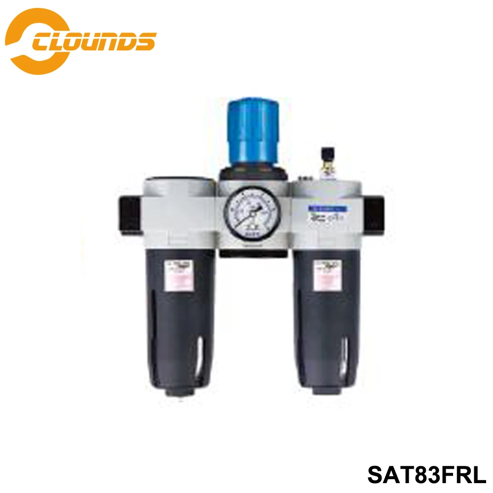 

SAT83FRL Pneumatic Air Pressure Filter Regulator Lubricator Moisture Water Trap Cleaner Oil-water Separator G1/4 3/8 Optional