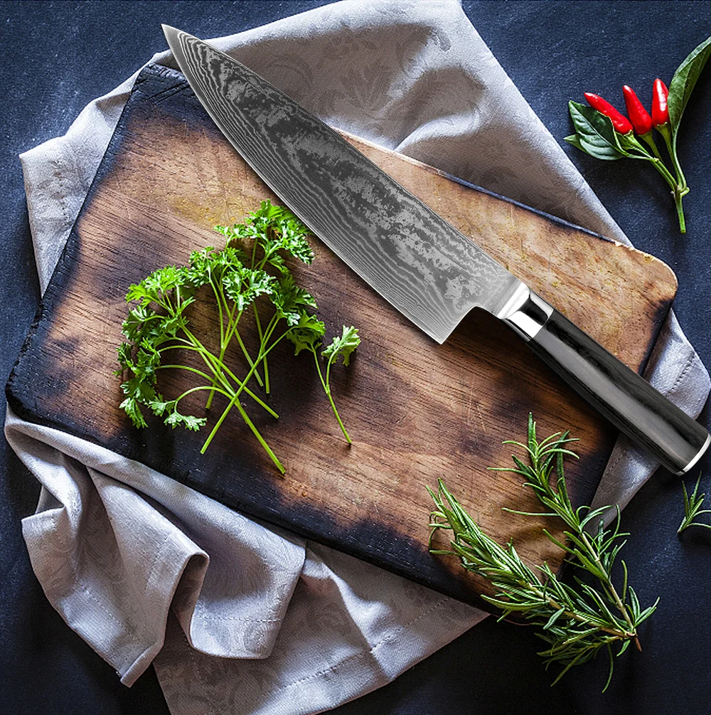 XITUO Дамасские Ножи Нож шеф-повара японский кухонный нож Дамаск VG10 67 слой нож из нержавеющей стали ультра острый нож сашими Кливер