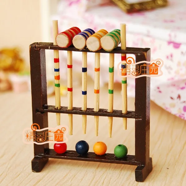 

MINI Dollhouse Furniture accessories painting toys croquet sets garden entertainment
