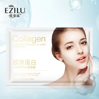 

Ezilu 10Pcs Hydrating Repairing Collagen Crystal Facial Mask Moisturizing Brightening Nourishing Tightening Mask Skin Care
