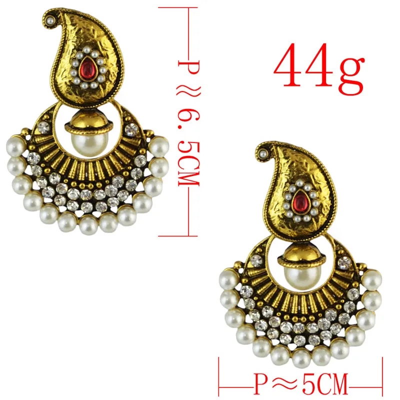 Античные золотые индийские серьги Jhumki Jhumka с искусственным жемчугом, винтажные Стразы, корейская мода, свадебные украшения, подарки