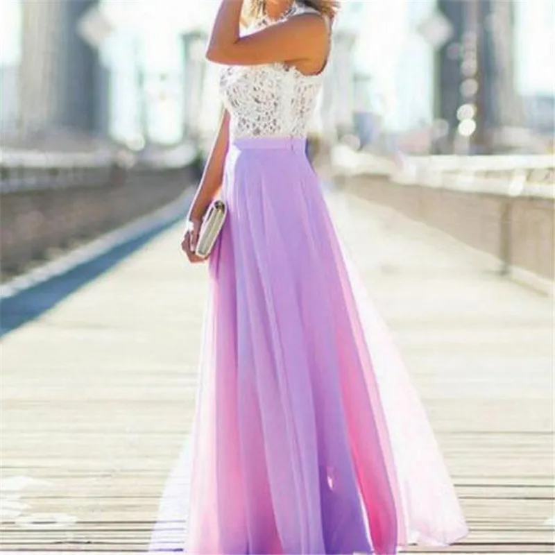 

Long Women Chiffon Fashion Dresses Formal Women Lace Dress Prom Party Cocktail Gown Sexy Maxi Long Dresses New