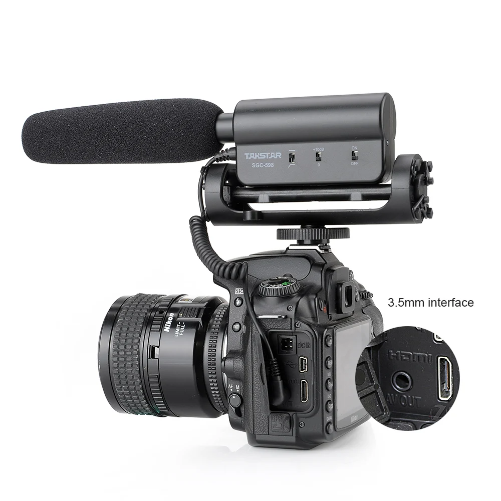 

Takstar SGC-598 Photography Interview Lecture Conference Shotgun MIC Microphone for Nikon Canon DSLR Camera P0025716