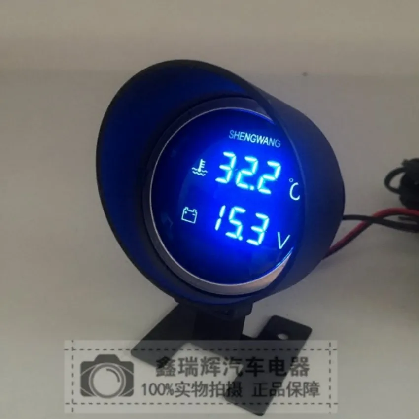 

car volt + water temp meter Microcomputer led water temperature gauge with 17mm sensor
