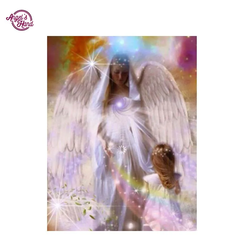

ANGEL'S HAND 5D Diy Diamond Painting Full round Diamond angel Embroidery Cross Stitch Needlework Mosaic Pattern