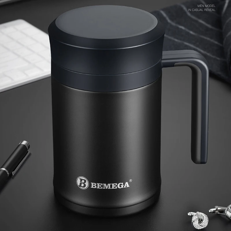

500ML 306 Stainless Steel Thermos Cup with Handle Office Home Flasks Thermoses Best Tea Cups Mugs Gifts for Men Women