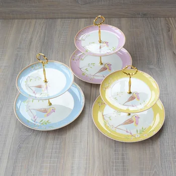 

Hot Export British modern fashion creative fruit plate European ceramic wedding fruit plate double sets of ceramic original gift