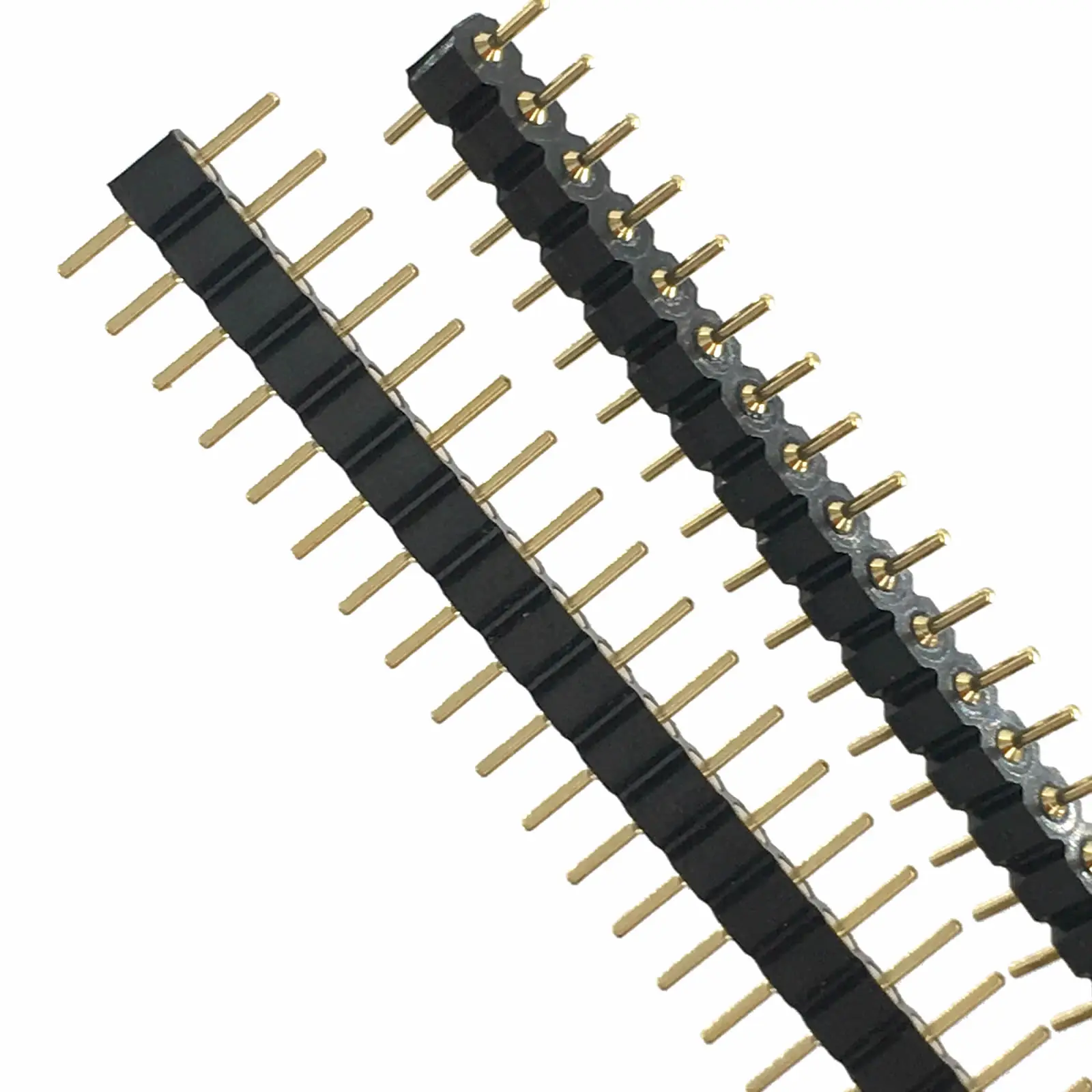 400pcs 40 Pin Connector Header Round Needle 1x40 Golden Pin Single Row ...