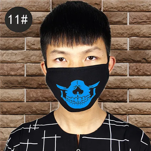 LNRRABC PM2.5 анти-Дымчатая маска респиратор для здоровья и велоспорта светящаяся маска для лица с принтом черепа против пыли женские модные маски для лица - Цвет: 11