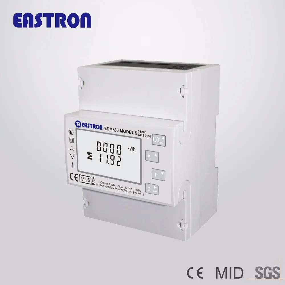 SDM630 Modbus V1 MID Mutli функция Четыре модуля три фазы(10) 100A прямого подключения цифровой din-рейку счетчик энергии, MID