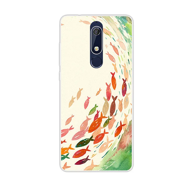 Чехол для Nokia 5 1 силиконовый чехол дизайнерский телефона мягкий из ТПУ 2018 чехлы