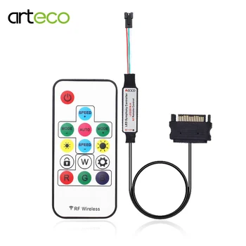 

5V-24V RF Symphony Remote Controller 14 Keys SATA Power Supply Interface For WS2811 WS2812b Led Pixels Strip