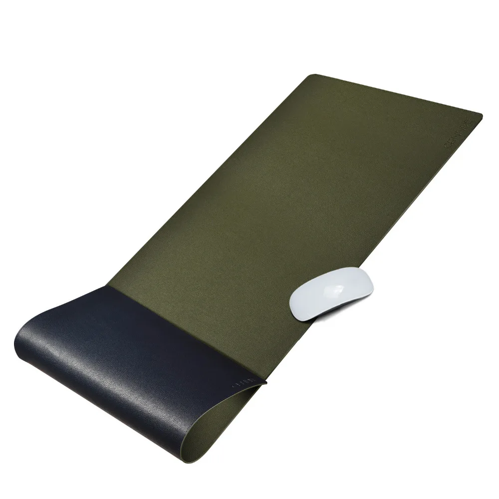 

CENNBIE Two Tone Reversible Artificial Leather Desk Pad Large Size Mouse Pad Simple Style for Office & Home(Blue and Green)