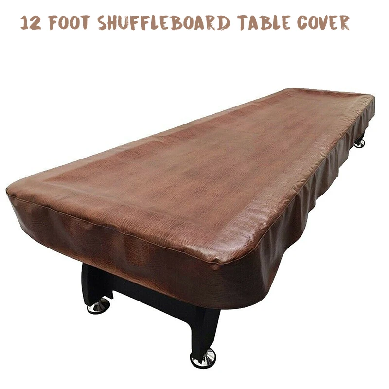 

12ft Foot Brown 386X68X20cm Heavy Duty Leatherette Shuffleboard Table Cover Dust Protector Dust-proof
