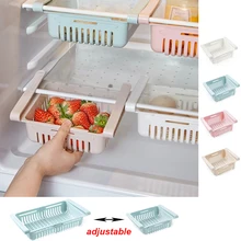 Растягивающийся органайзер для холодильника, свежий разделительный слой, стеллаж для хранения, выдвижная корзина для выдвижных ящиков для холодильника