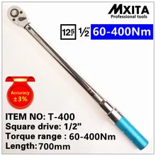 Mxita 1/2 60-400nm точность 3% Высокая точность профессиональный Регулируемый Гаечные ключи автомобиль гаечный ключ автомобиля Велосипедный Спорт ремонт ручной инструмент
