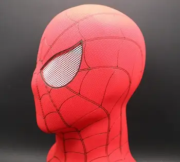 

Halloween Spiderman Flexible Mask Cosplay Hood Party Hat Full Head Spider-Man 2 3D Red Latex Masks