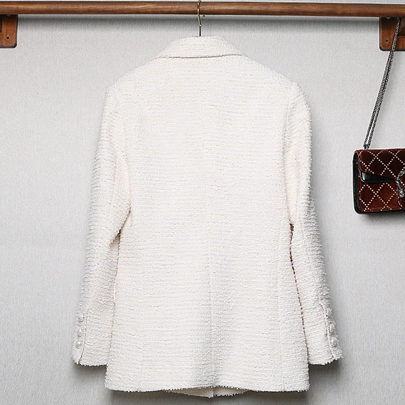 Blazer Feminino Jacket Women's White tweed Blazer 2019 Summer Office Lady blazers and Jackets