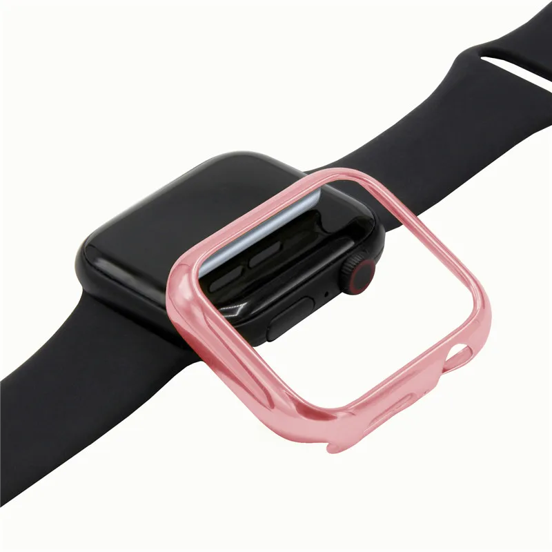 Watch Cover for apple watch case 44mm 40mm Plating TPU Bumper case Shockproof Cover for iWatch 4 Screen Protector Accessories