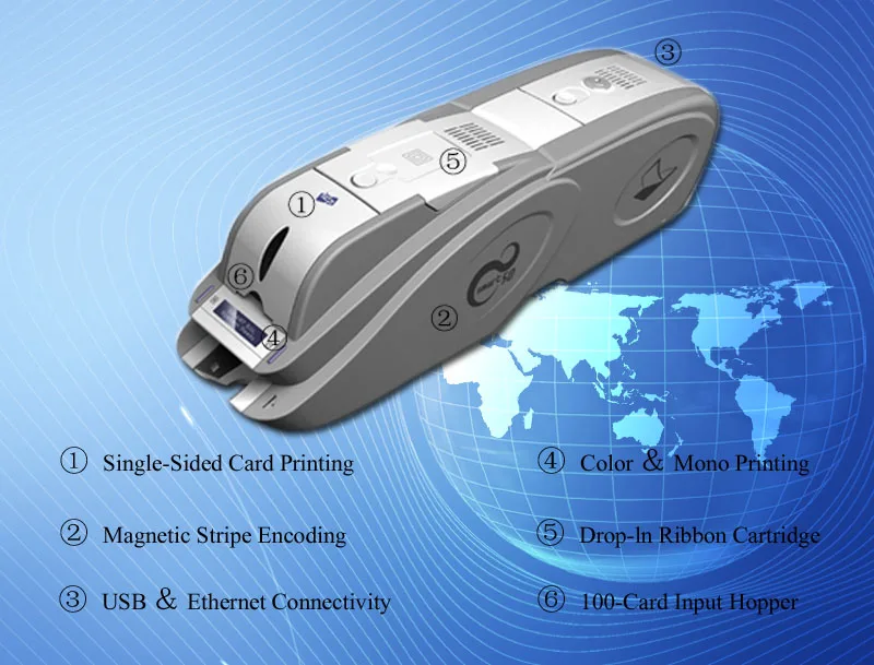 Учетных записей принтер для печати на smart картах Смарт 50L с ламинатор используется для печати высокое качество открытка на заказ водительские права карточного принтера