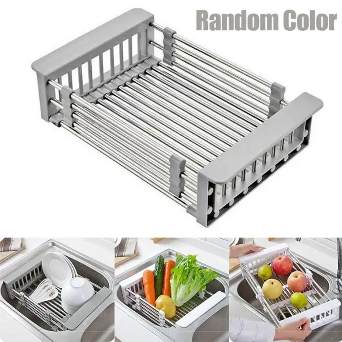 Economical Retractable Sink Water Filter Rack Drain Basket Stainless Steel Kitchen Sink Dish Drainer Counter Best Price