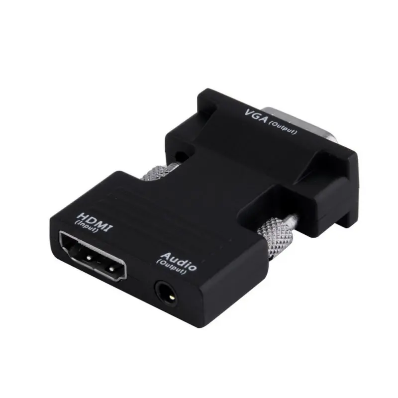 EDAL Black/White HDMI Female To Male VGA Converter Audio Adapter