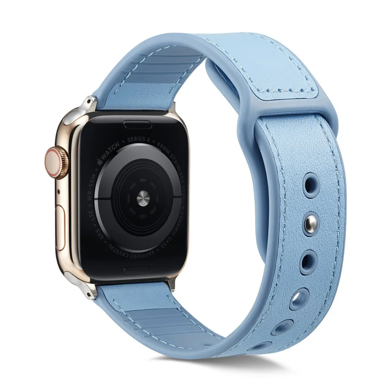 Blue Ремешок для Apple Watch 38 мм 40 мм 42 мм 44 мм ремешок на застежке кожаный силиконовый браслет для iWatch ремешок для часов серии 2 3 4 спортивный браслет - Цвет ремешка: Blue