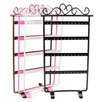 

SUSENSTONE Useful 48 Holes Black Jewelry Handing Earring Display Necklace Showcase Rack Stand Holder