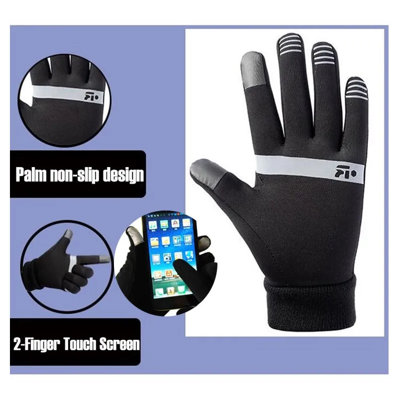 Men&Women Winter Warm Lightweight 2-Finger Touch Screen Gloves,Super Elastic Quick-dry,Non-slip,Jogging Sporting Magic Gloves