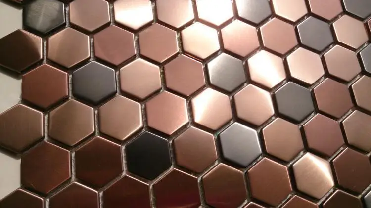 Hexagon Mosaics Tile Copper Rose Gold Color Black Stainless Steel Hexagon Mosaics Tile Copper Rose Gold Color Black Stainless Steel Backsplash Kitchen Tiles Bath Walls Shower Flooring 11sf On Aliexpress Alibaba