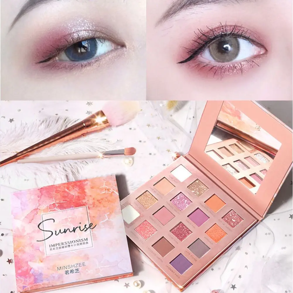 

Fashion Eyeshadow Palette 16 Colors Matte Nude Eyeshadow Glitter Shimmer and Shine Diamond Eyeshadow Powder Pigment Cosmetics