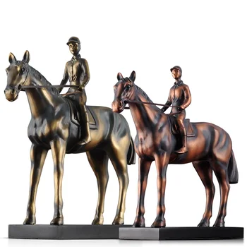 

Resin Knight Figurine Desk Decoration Rider Model Office Gift for Business Luxury Court Style Ornament Cavalier Desk Display