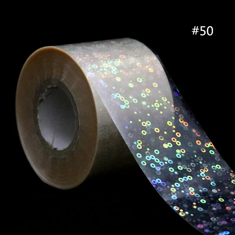 120 м/рулон лазерная прозрачная переводная Фольга для ногтей голографическое стекло точка звезды фольга дизайн ногтей наклейки декоративные наклейки для маникюра