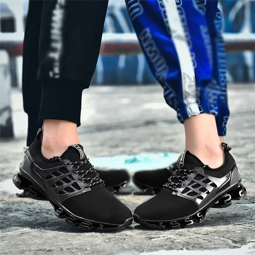 

Men Running Shoes 2018 Lightweight Mixed Colors Man Sneakers Skid-Proof Lace-up Round-Toe Outdoor Sport Shoes 0911
