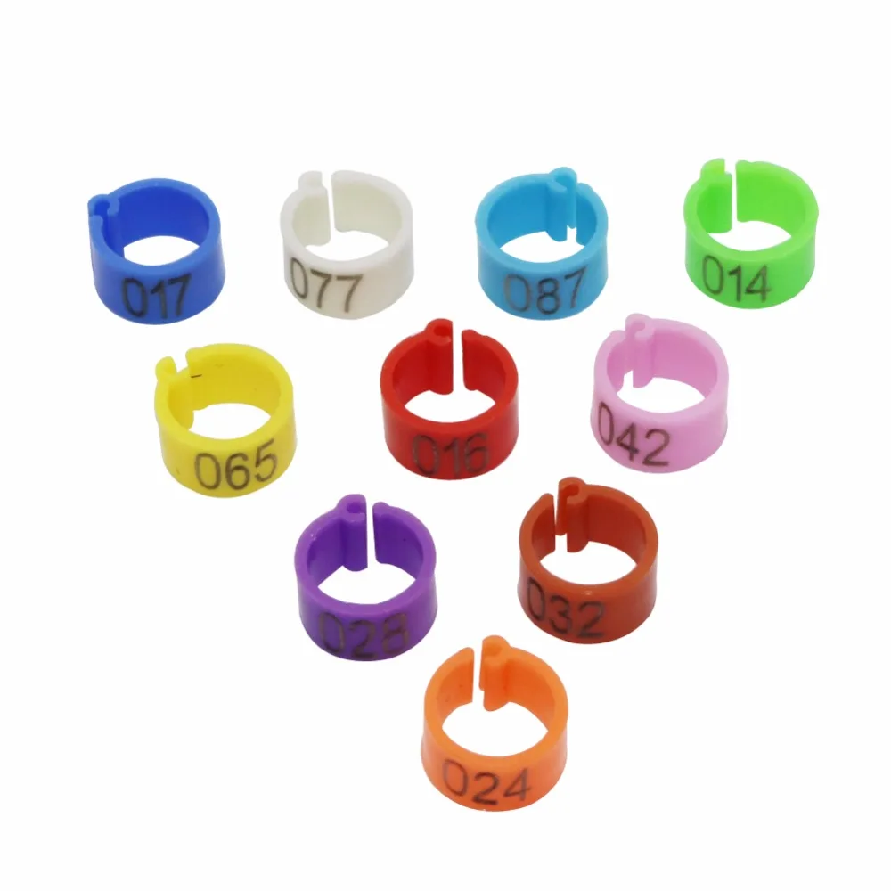 200 Stück Vogelfuß Ringe 8mm - Clip On Etiketten Für Tauben & Papageien | Mehrfarbig